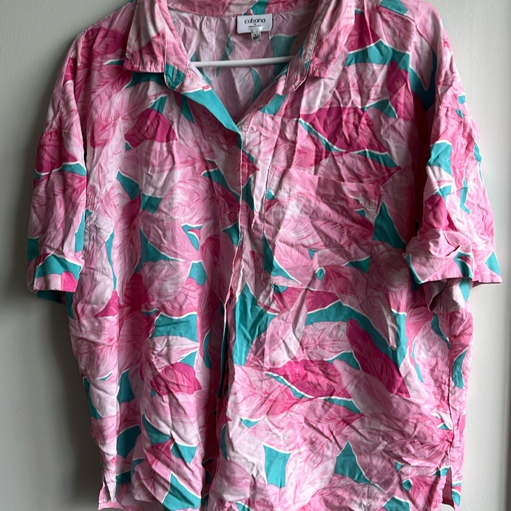 Cabana by Crown & Ivy Tropical Floral button Shirt